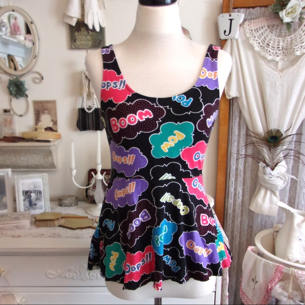 CLEARANCE PRICE Retro Comic Strip Tank Top